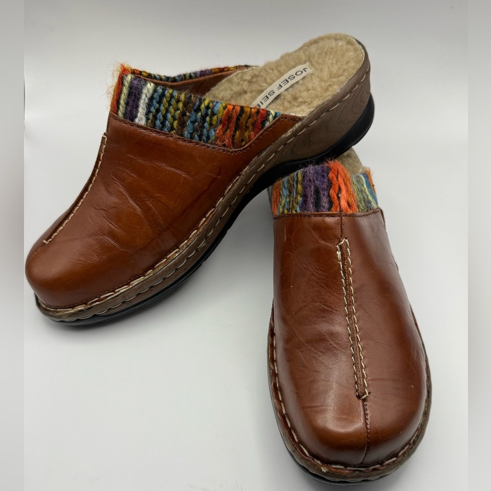 Josef Seibel Catalonia 59 Multi Tone Mule Womens Clogs Brandy EU 41 US 9.5